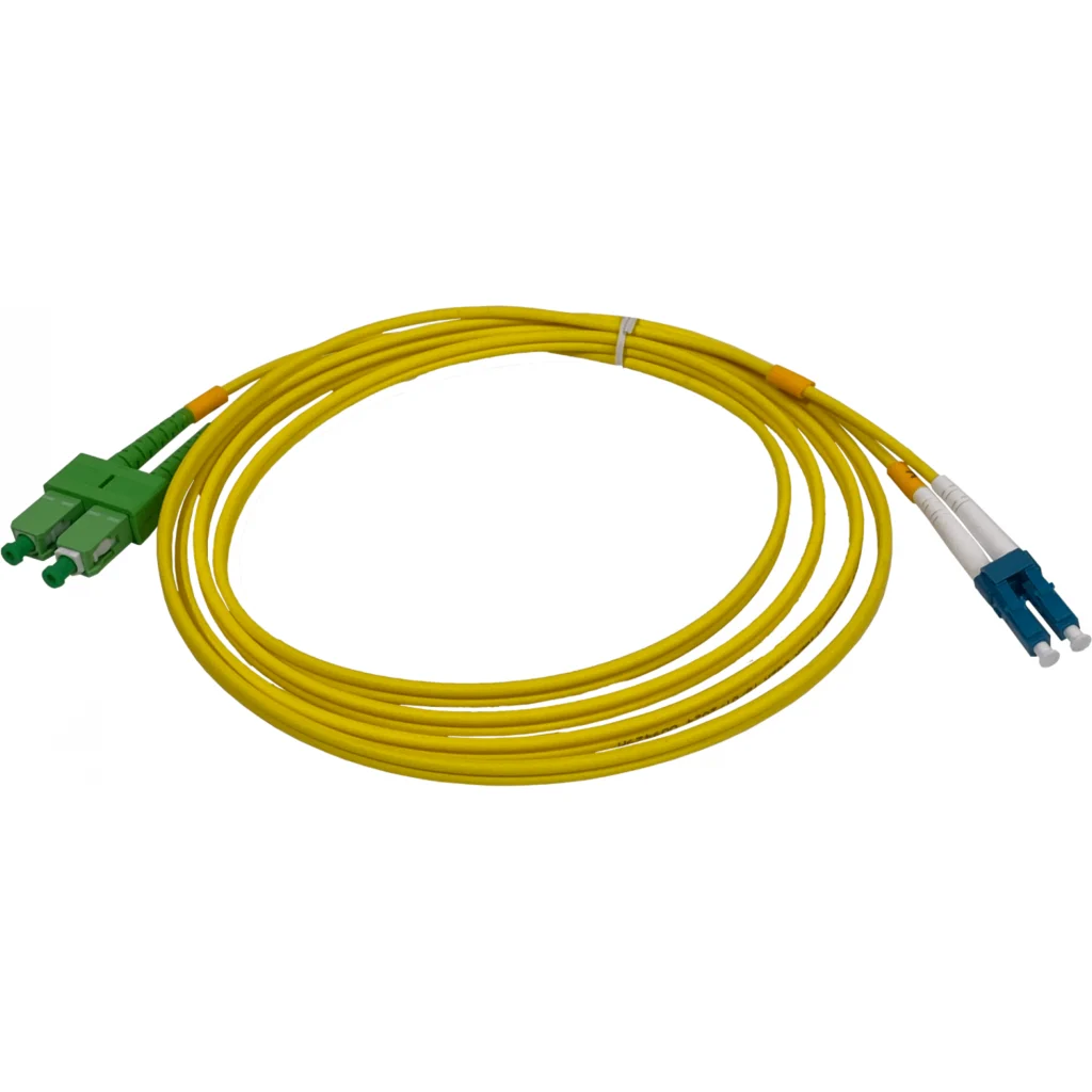 Imagen 2 de 2mt SC/APC-LC/UPC MonoModo SM Duplex Jumper Cable Fibra 9/125um 3mm