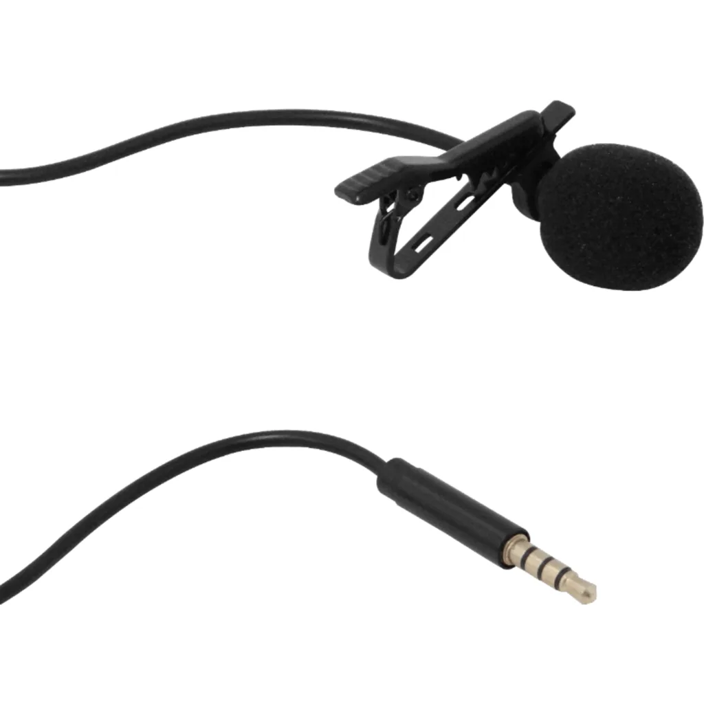 Microfono c/Pinza p/Camisa Polera Ropa 3,5mm-Macho Cable Pasivo GL-119