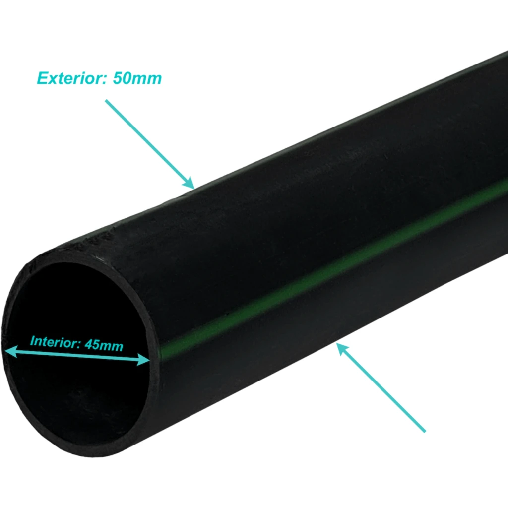 Imagen 1 de Plansa 50mm-ext 2,9mm Rollo 100mts Negra HDPE Polietileno Reciclado