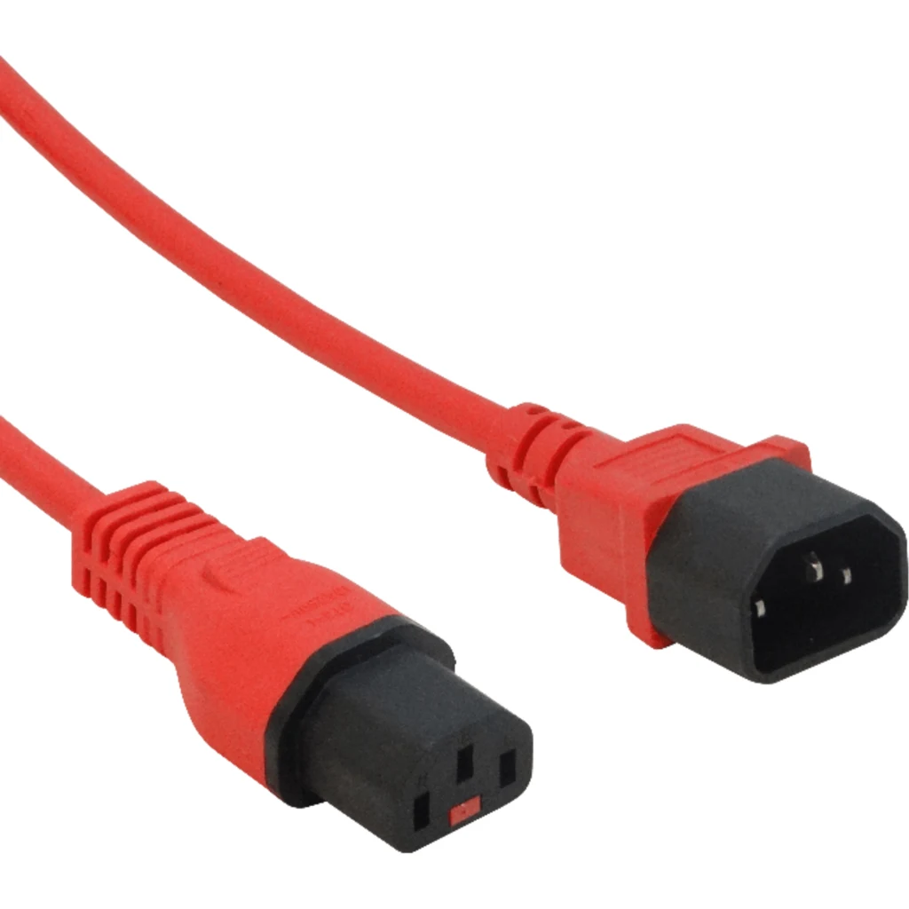 Imagen 2 de Cable Poder C13/C14 M/H 7A 3x0.82mm2 180cm 1.8Mt Color ROJO
