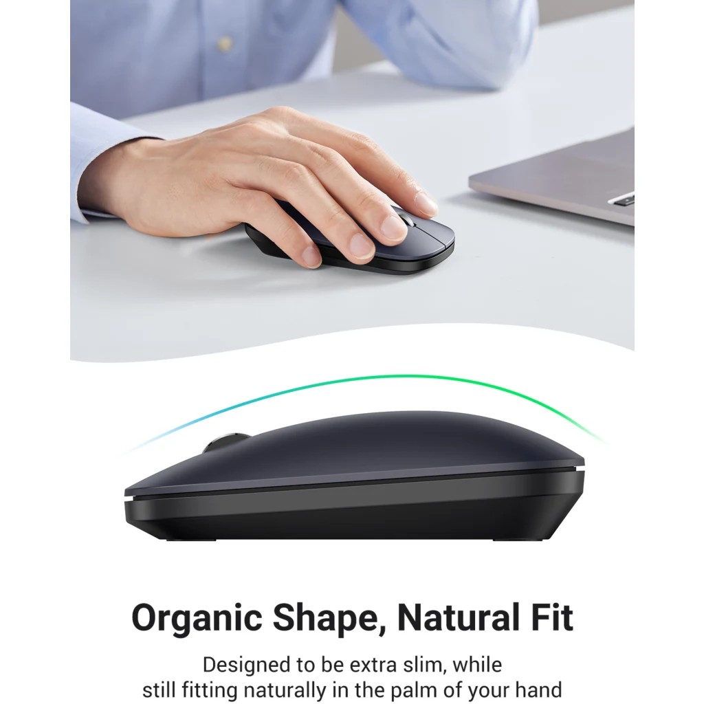 Imagen 5 de Mouse Inalámbrico Ugreen MU001 Óptico 4000dpi Bluetooth Ultra delgado Gris Oscur
