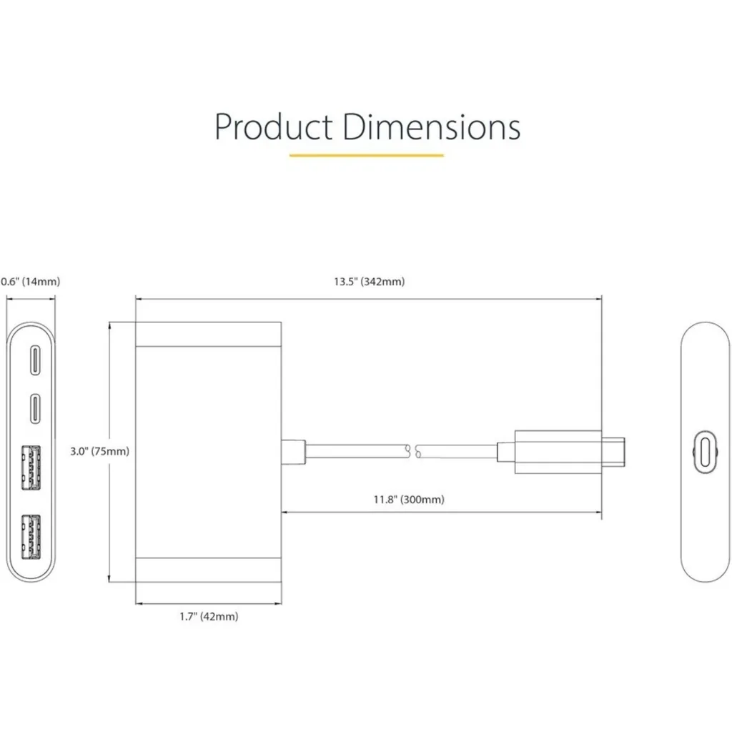 Imagen 3 de HUB USB StarTech, USB-C a Puertos 2*USB-A 2*USB-C 5Gbps con 100W PD