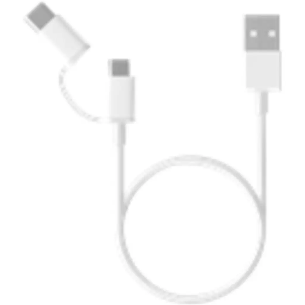 Imagen 1 de Cable USB Xiaomi Mi 2in1, USB-A a USB-C/microUSB v2.0 M/M 2.4A 1mt Color blanco
