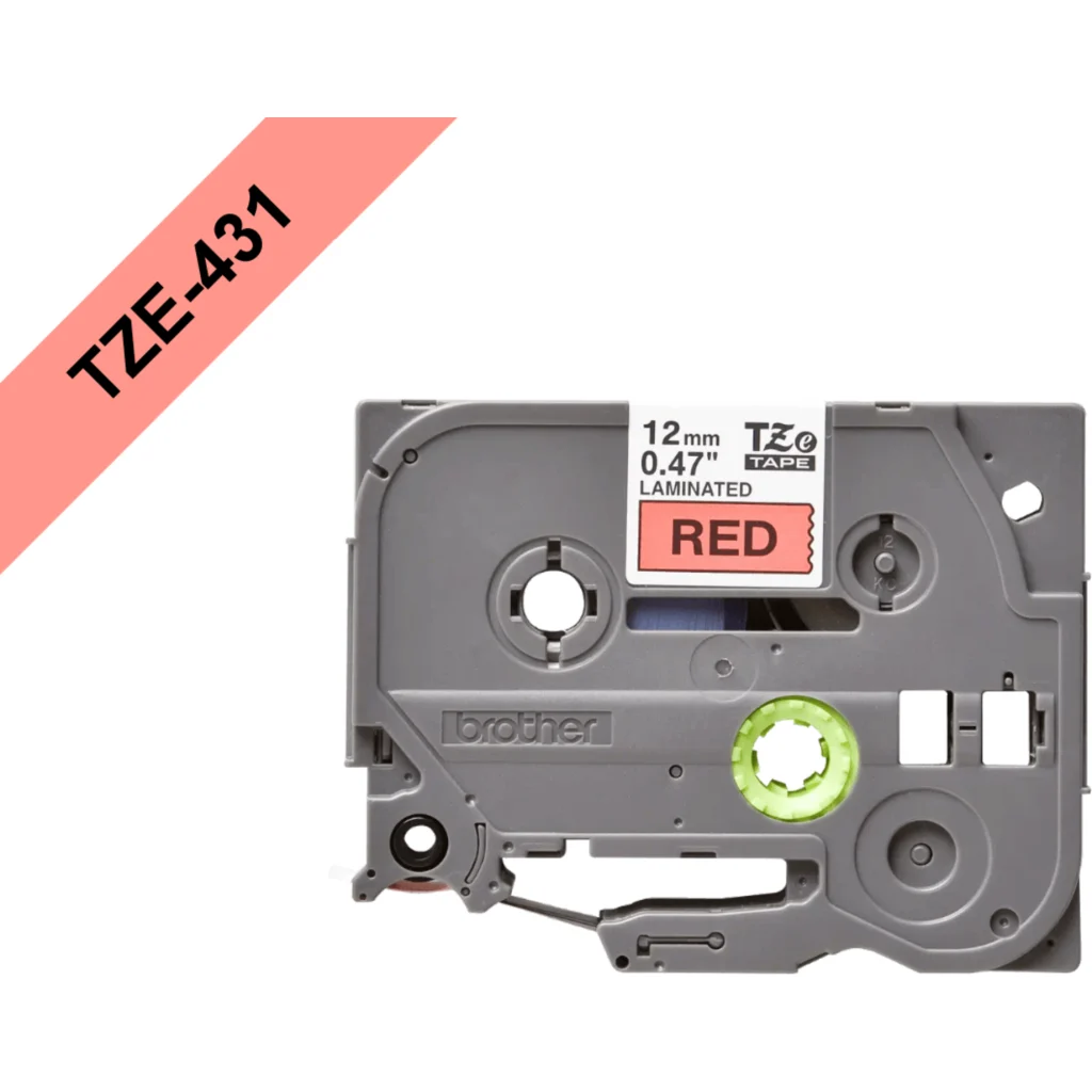 Imagen 1 de BROTHER 12mm Negro en Fondo Rojo Cinta 8mt p/PT-H110/E300/E550/D600