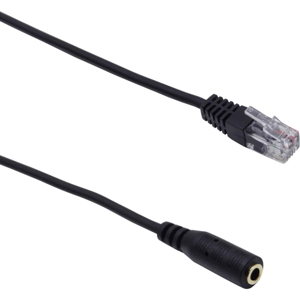 Imagen 1 de RJ9-Macho a 3,5mm-Hembra Cable 21cm para Auricular en Telefono IP 3.5