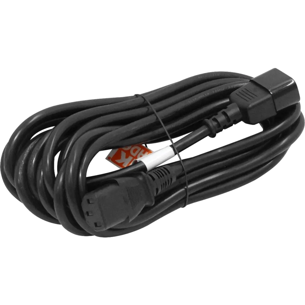 Imagen 2 de 5mt Negro Macho-Hembra Cable de Poder C13-C14 IEC 10A 3x1,0mm2 500cm