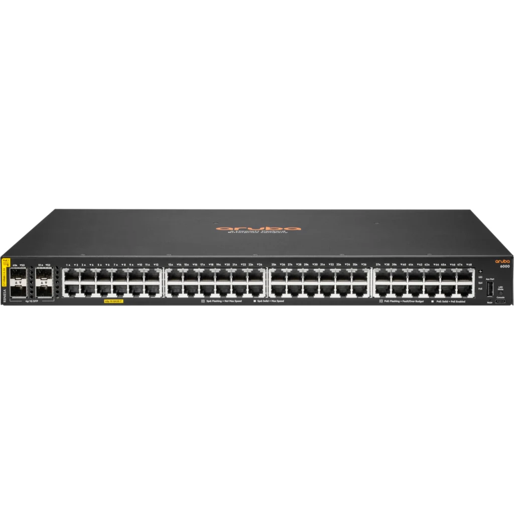 Switch HPE Aruba CX6000 48 Puertos, 48G 10/100/1000 CL4 POE 370W