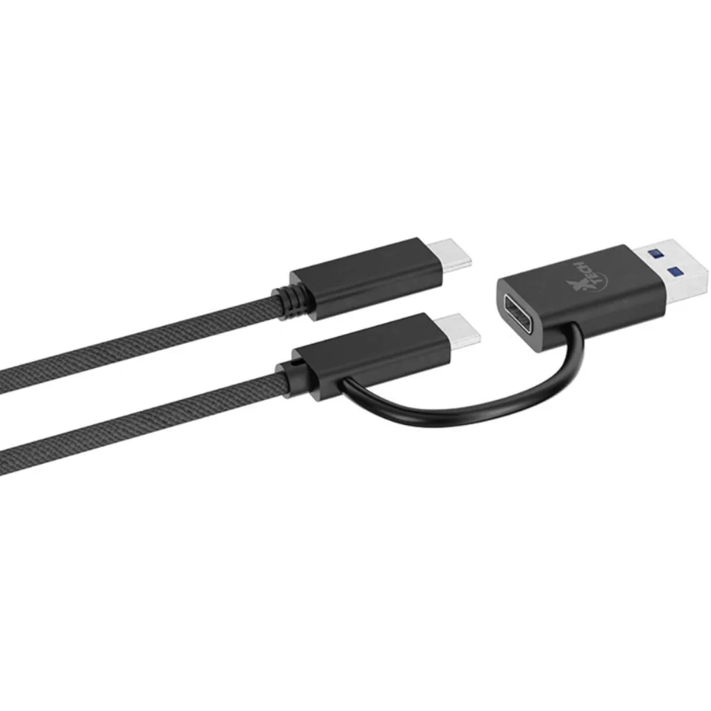 Cable Adaptador USB XTech XTC-532, 2en1 USB-C a USB-C con Dongle USB-A2.0 1.82m