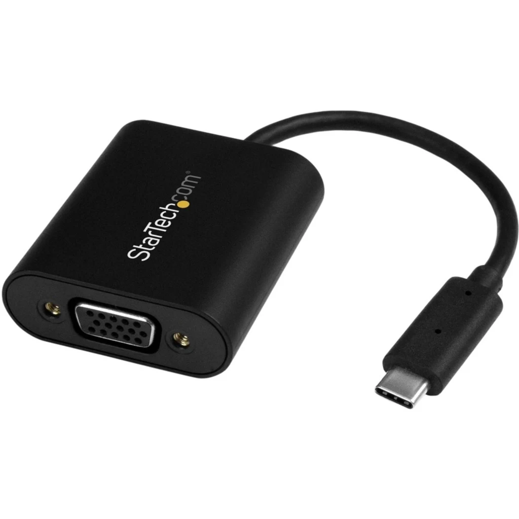 Adaptador Gráfico USB-C a VGA con Interruptor de Modo de Pres. 1920*1200 Negro