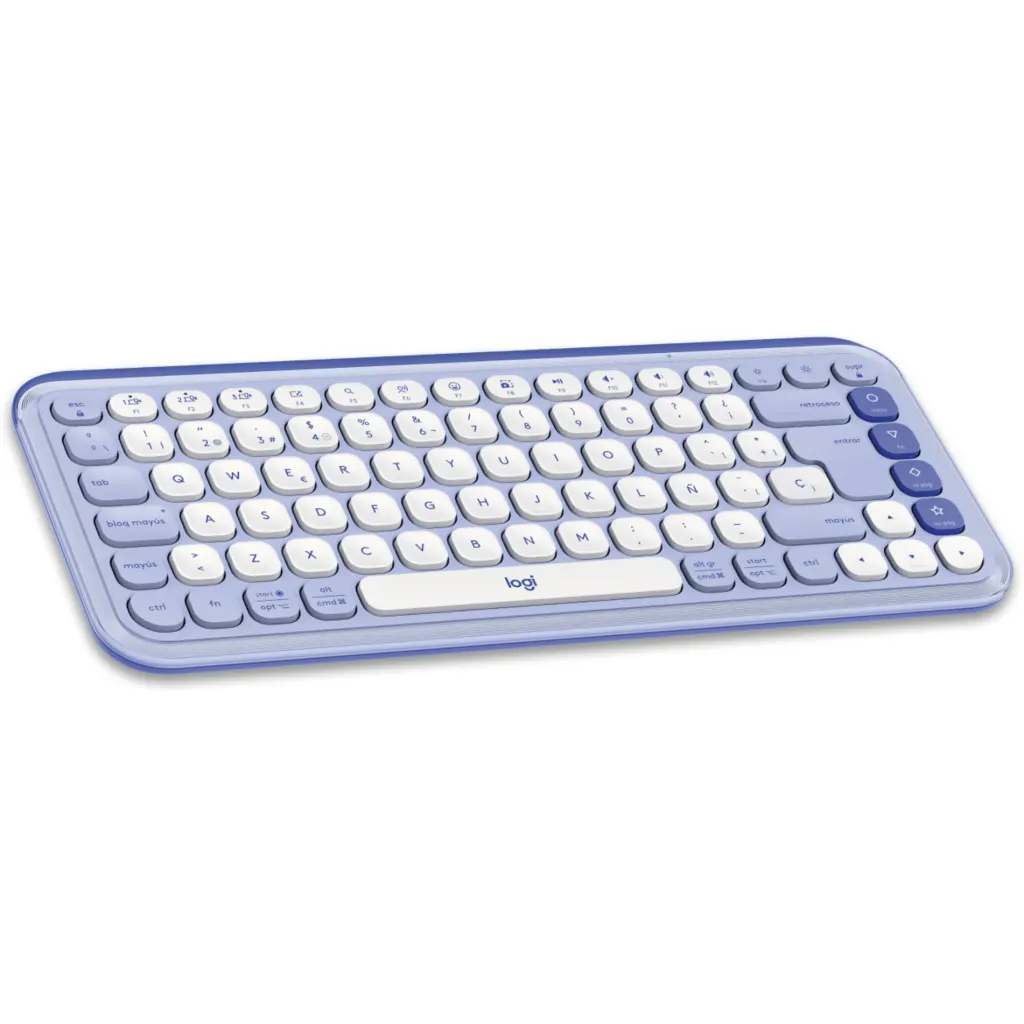 Imagen 2 de Kit Teclado Mouse Logitech Pop Icon Conectividad Inalámbrica BT Lila/Blanco