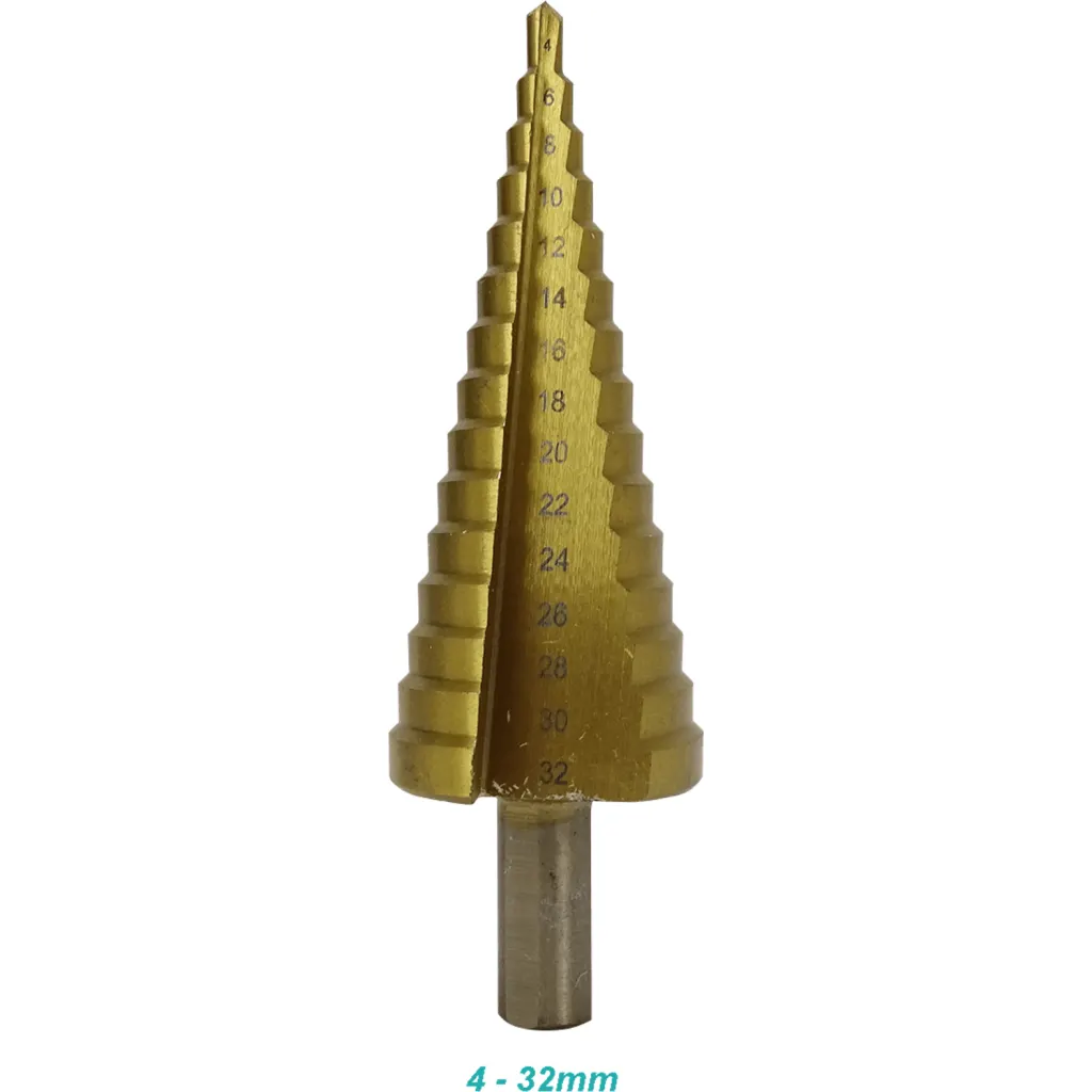 Imagen 2 de FERRETOOLS Kit 3-Brocas Pino 4-12 4-20 4-32mm p/Metal HSS Escalonadas