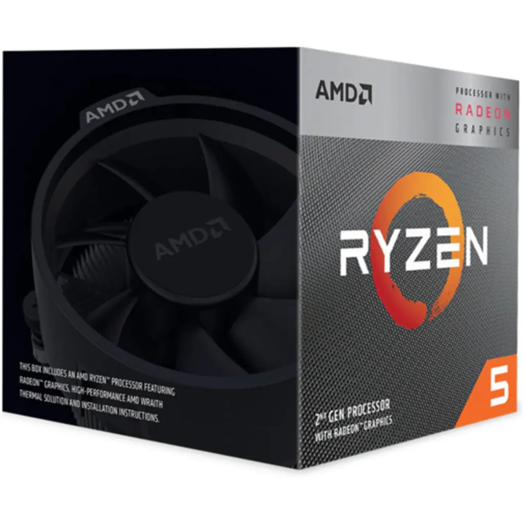 CPU AMD Ryzen 5 3400G 3.7-4.2GHz L3 4MB, 4 Núcleos, Soket AM4 c/Graf/Cooler