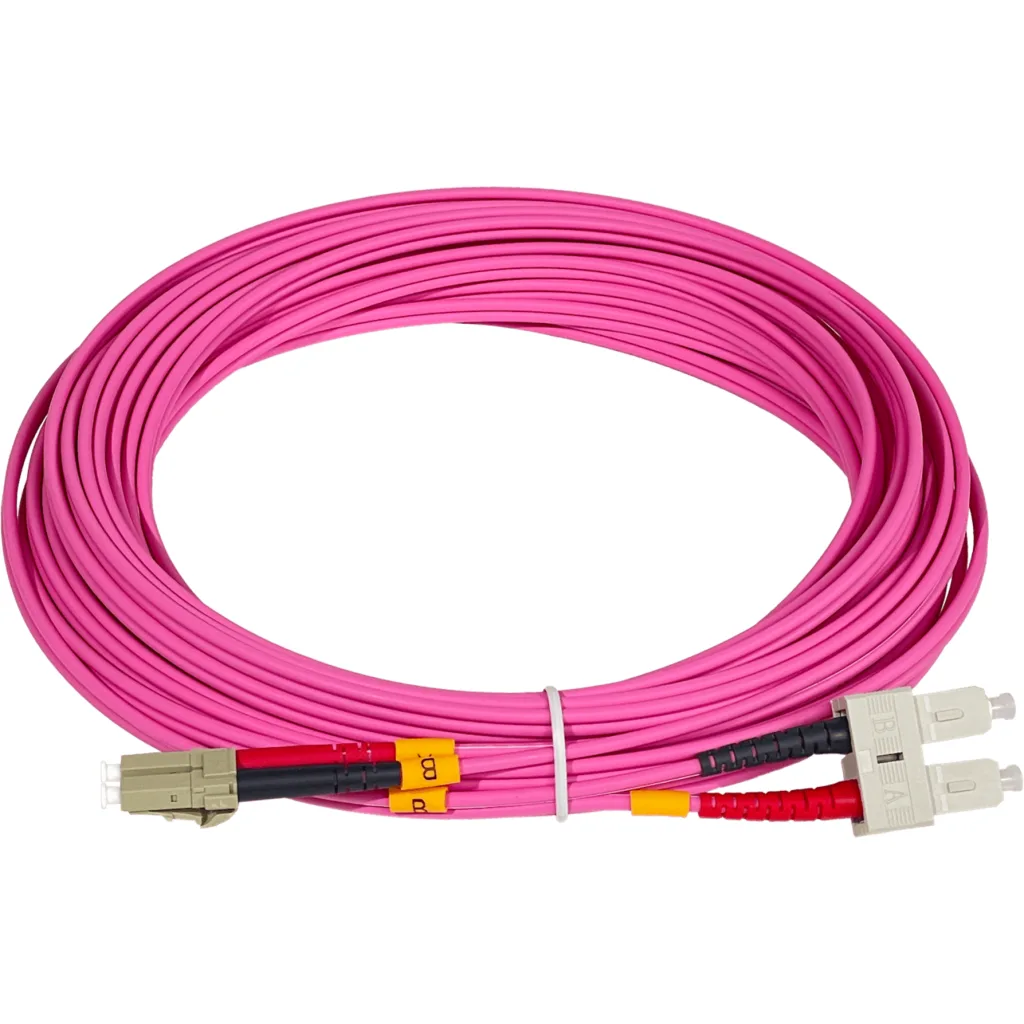 LSZH 10mt LC-SC OM4 MultiModo MM Duplex Jumper Fibra 50/125um 3mm