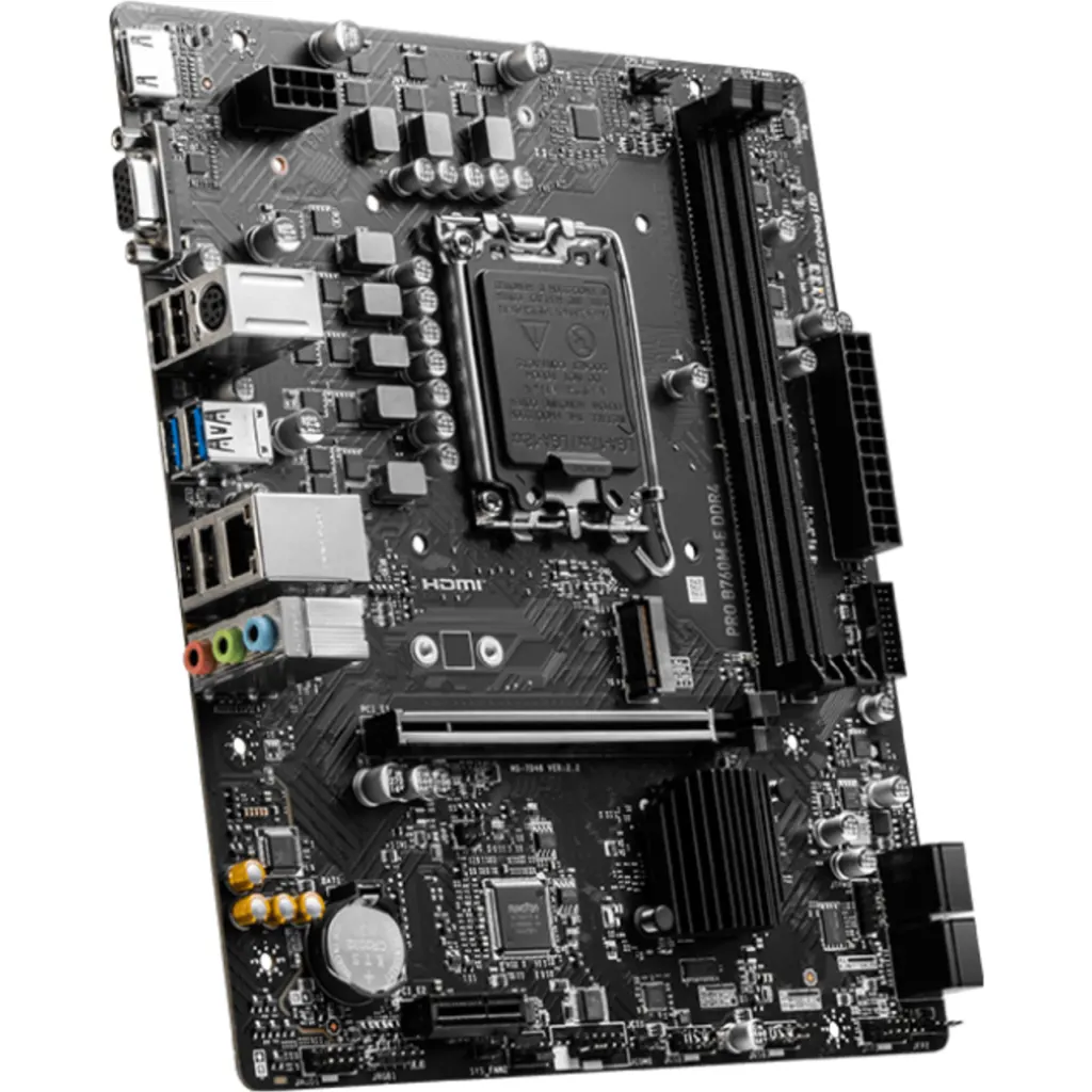 Imagen 3 de Tarjeta Madre MSI PRO B760M-E  LGA1700 14°G 2*DDR4 M.2 HDMI VGA SATA mATX