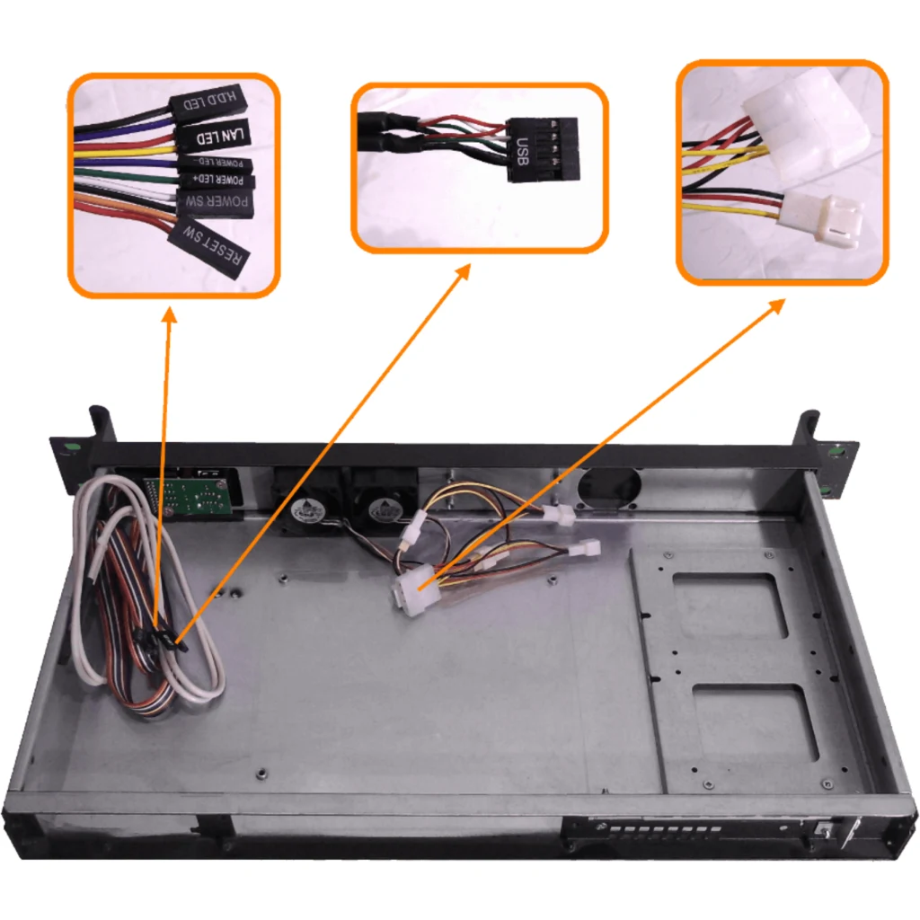 Imagen 1 de LINKMADE 1U Case Rack 2-HDD 1-5.25 Mini-ITX s/Fuente REQ/FATX-1U
