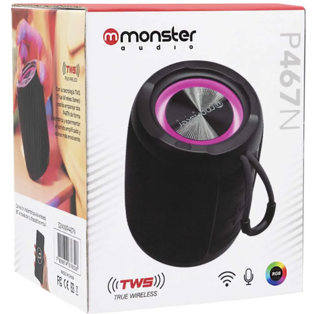 PARLANTE BT MONSTER AUDIO P467N NEGRO