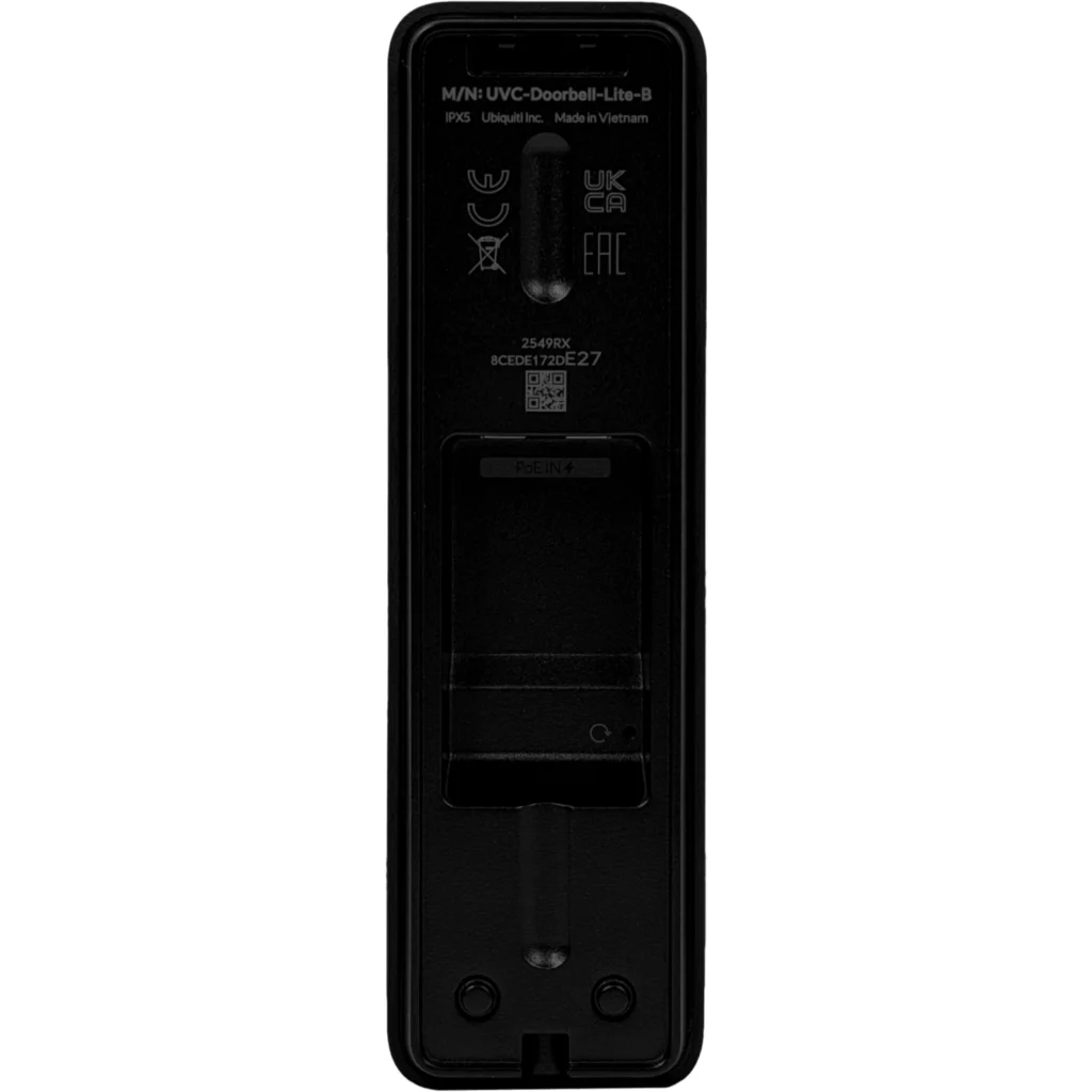 Imagen 5 de UniFi Doorbell Lite Negro- 5MP 24FPS FOV 95.8deg H / 131.2deg V IR 5m Audio bidi