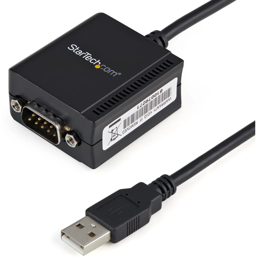Adaptador USB 2.0 Tipo-A a Serial DB-9 RS232 Cable 1.8mt Negro - StarTech