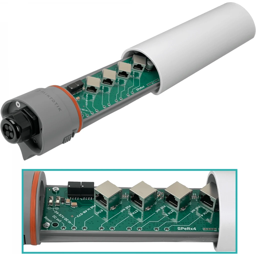 Imagen 1 de GPeRx4, extensor Gigabit Ethernet para redes PoE con multiples salidas. Optimiza