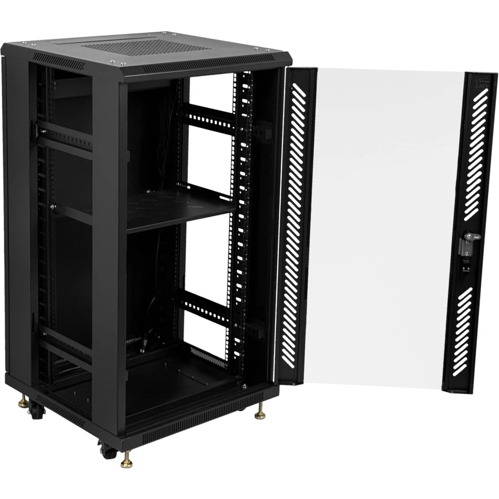 Imagen 2 de LINKMADE Desarmado 22U Vidrio 60cm-Fondo Rack Ventilador PDU 3-Cajas