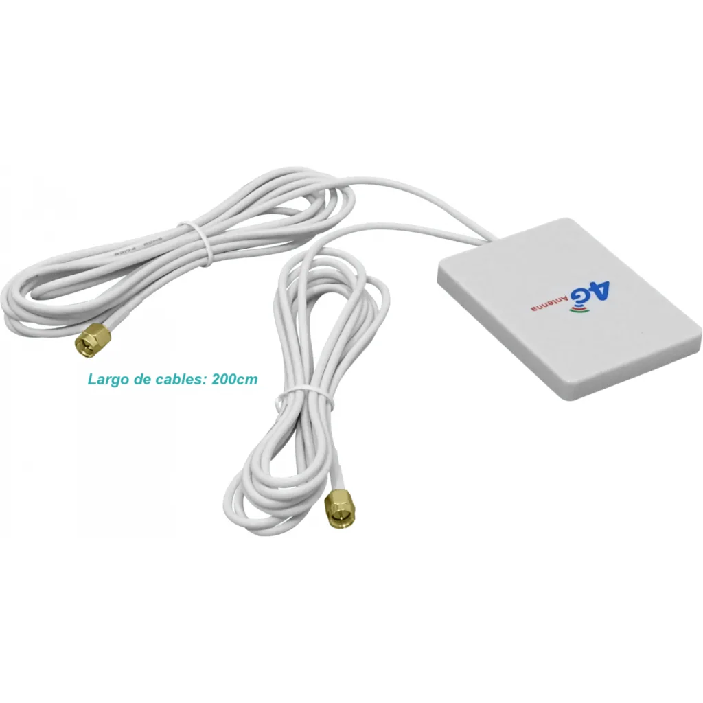 10dBi 791-2690MHz 0,8-2,7GHz 2x2 Antena 2-.SMA-M 2mt-Cables 52x73mm