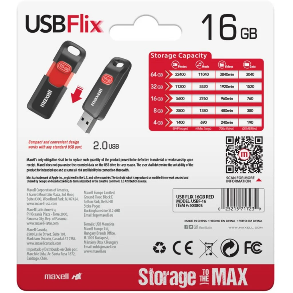 Imagen 4 de Pendrive 16GB Maxell FLIX, USB-A 2.0