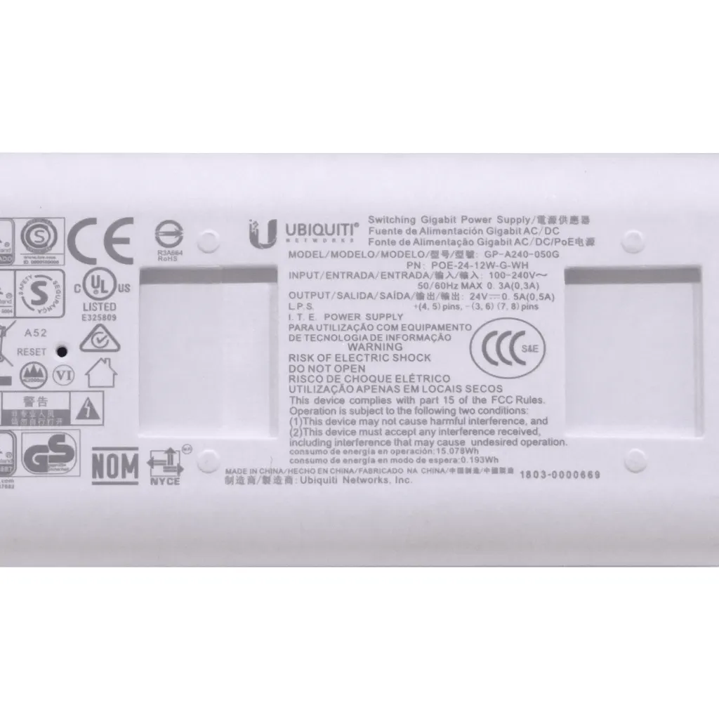 Imagen 3 de Ubiquiti PoE-24-12W-G Power Injector 24V/0.5A 12W 1xGig