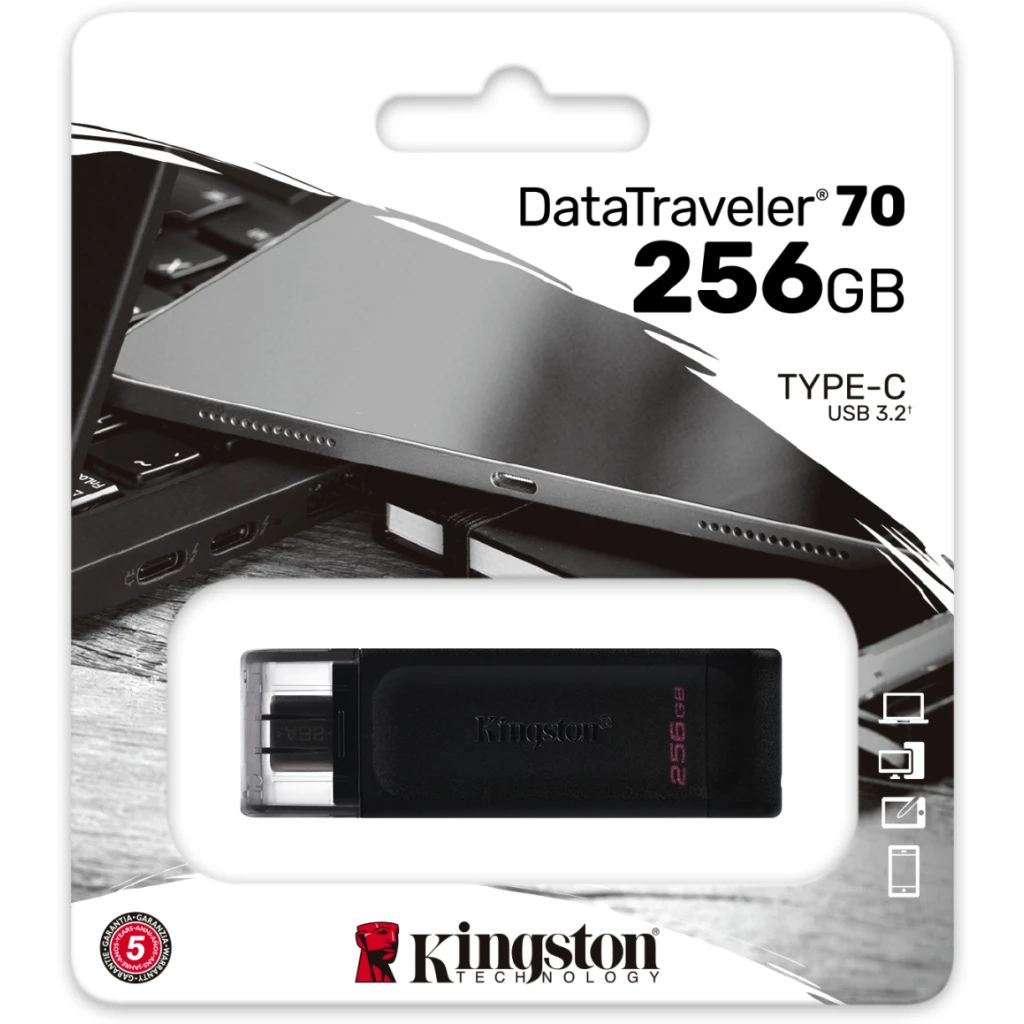 Imagen 4 de Kingston DataTraveler 70 - Unidad flash USB - 256 GB - USB-C 3.2 Gen 1