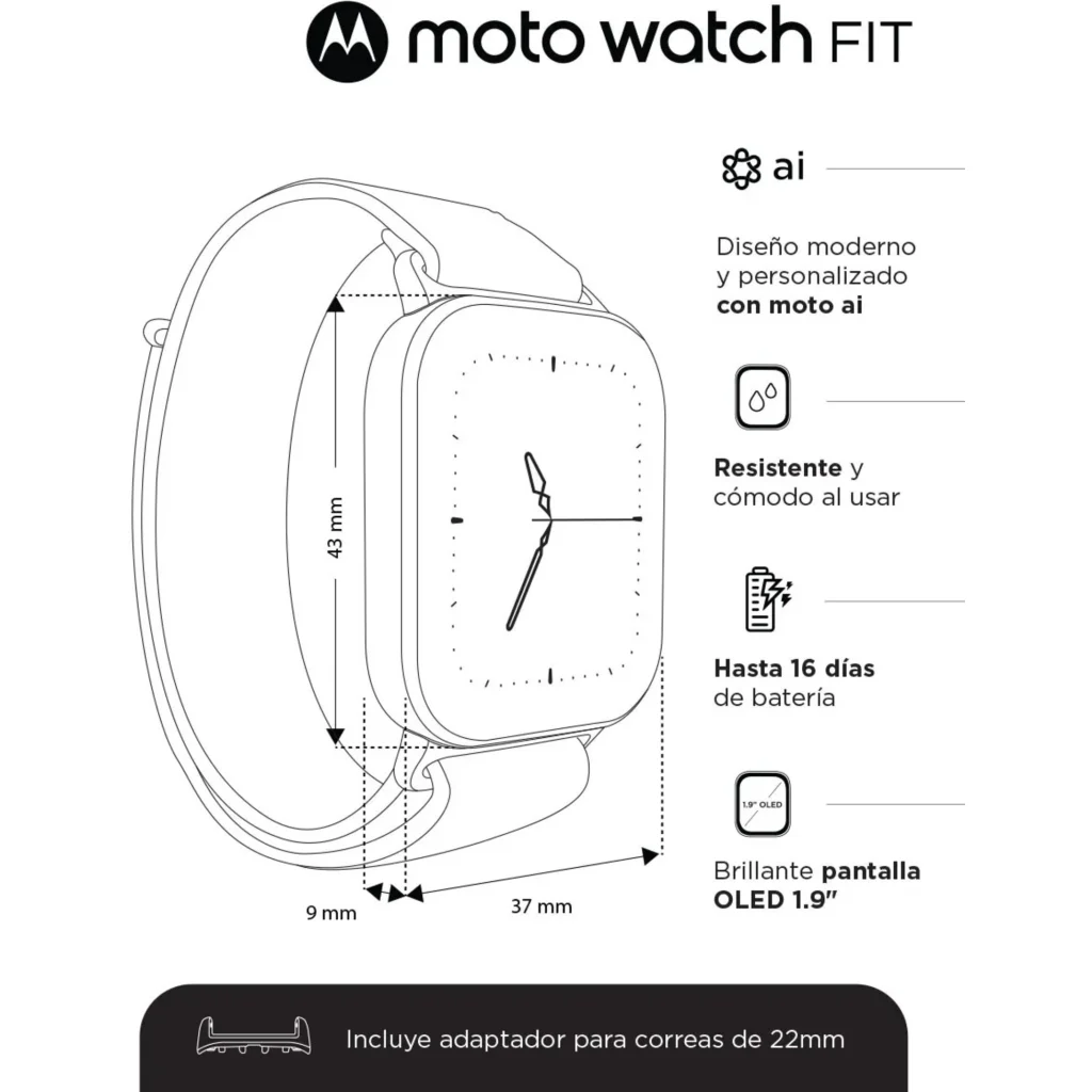 Imagen 20 de Smartwatch Motorola Moto Watch Fit Trekking Green