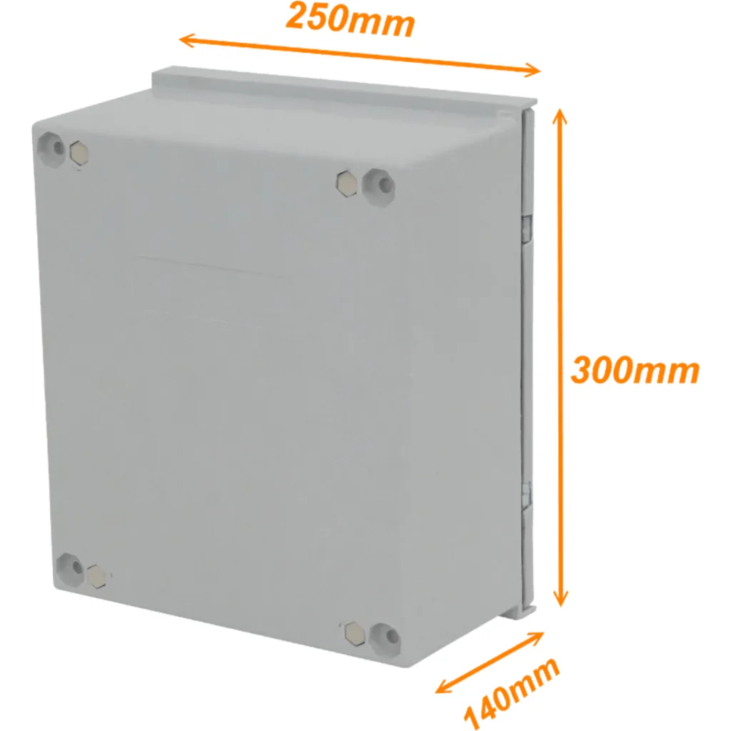 Imagen 3 de TIBOX 300x250x140mm Poliester Tablero Estanco Gris IP65 RoHS c/Placa