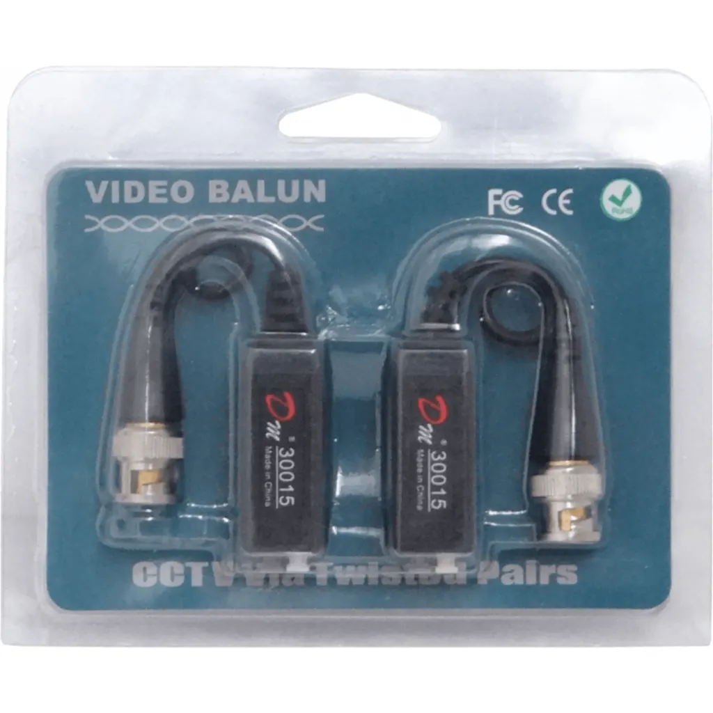 Imagen 1 de Balun Pasivo 1-Par 2-Unidades CCTV-UTP-BNC BNCM BNC-Macho DC-8MHz