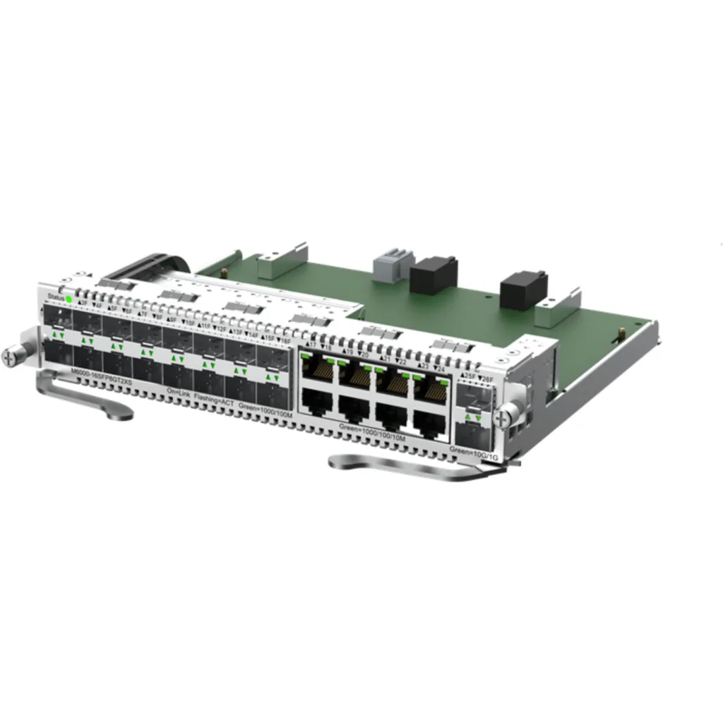 M6000-16SFP8GT2XS. Slot Modular para NBS6002 con 8 puertos de cobre, 16 puertos SFP 1Gbps, 2 Puertos