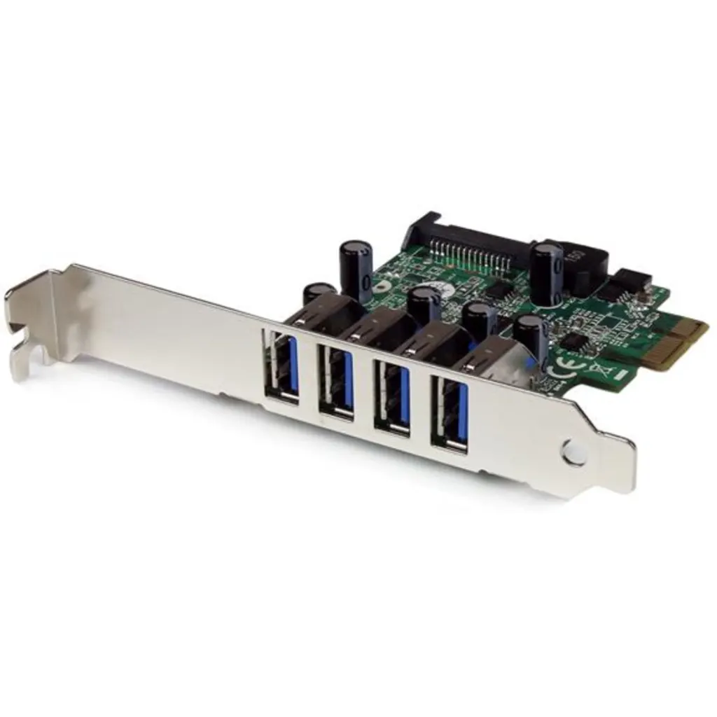 Tarjeta StarTech, PCIe x1 con 4 Puertos USB 3.0 con UASP Alimentación SATA LowPr