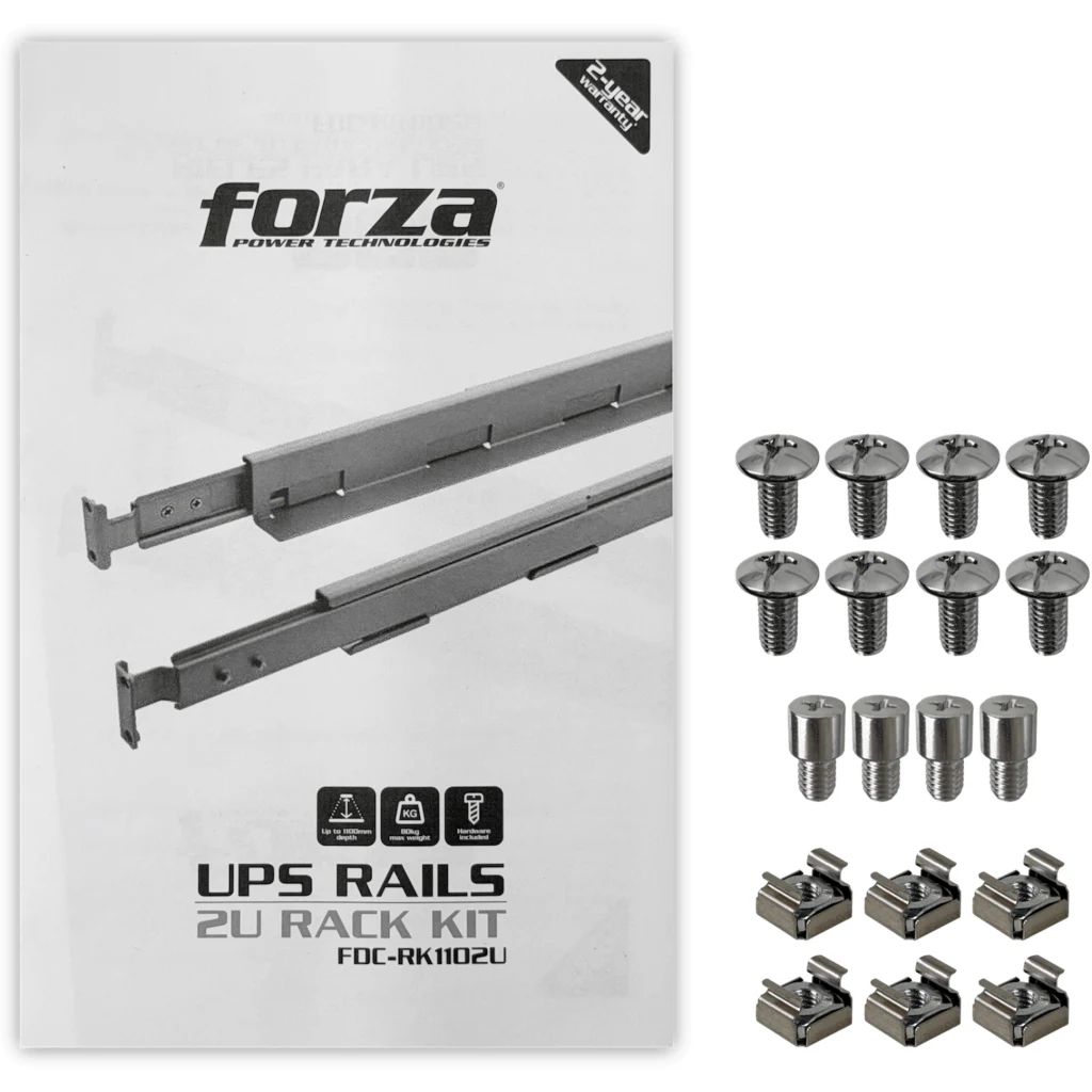 Forza 2U Fondo-478-1130mm Riel de Rack Soporta-80Kg