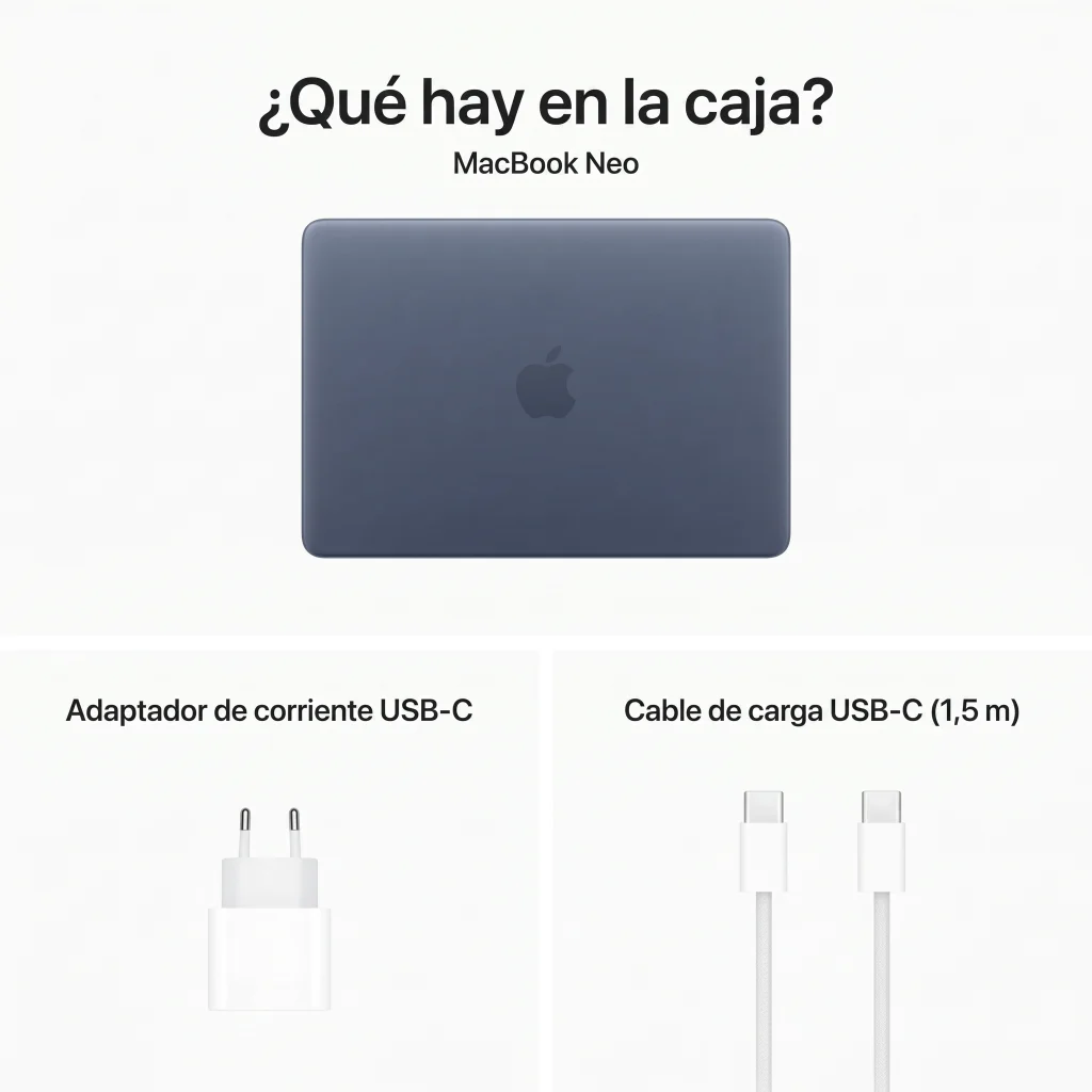 Imagen 10 de MacBook Neo 13/ A18 6C/ GPU 5C/ 8 RAM/ 512GB touch ID índigo