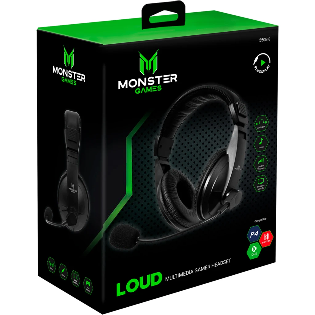 550BK HEADSET GAMER MONSTER LOUD BLACK