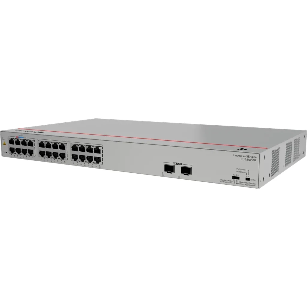 Imagen 1 de S110-24LP2SR. Switch Huawei eKit 24 puertos PoE+ 10/100/1000Base-T 2 Puertos 1GE SFP capacidad de conmutación de 52 Gbit/s capacidad de reenvió de paquetes de 38.69 Mpps