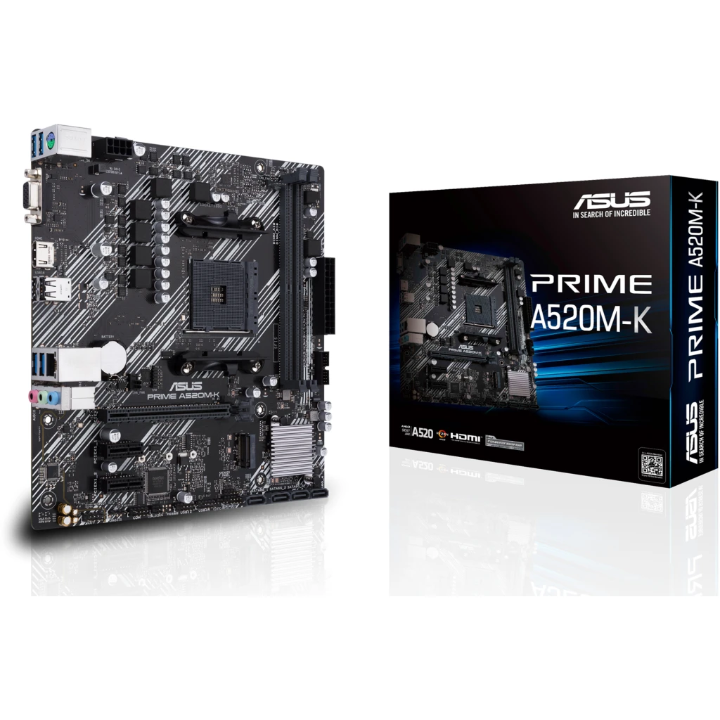 Tarjeta Madre Asus PRIME A520M-K AMD Ryzen AM4 2*DDR4 M.2 HDMI VGA USB3.2 mATX