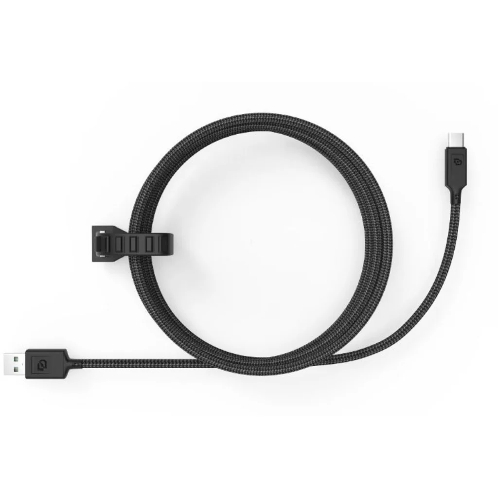 Cable USB-A a USB-C, USB 2.0, 1.2 Mt Rugged Dusted negro