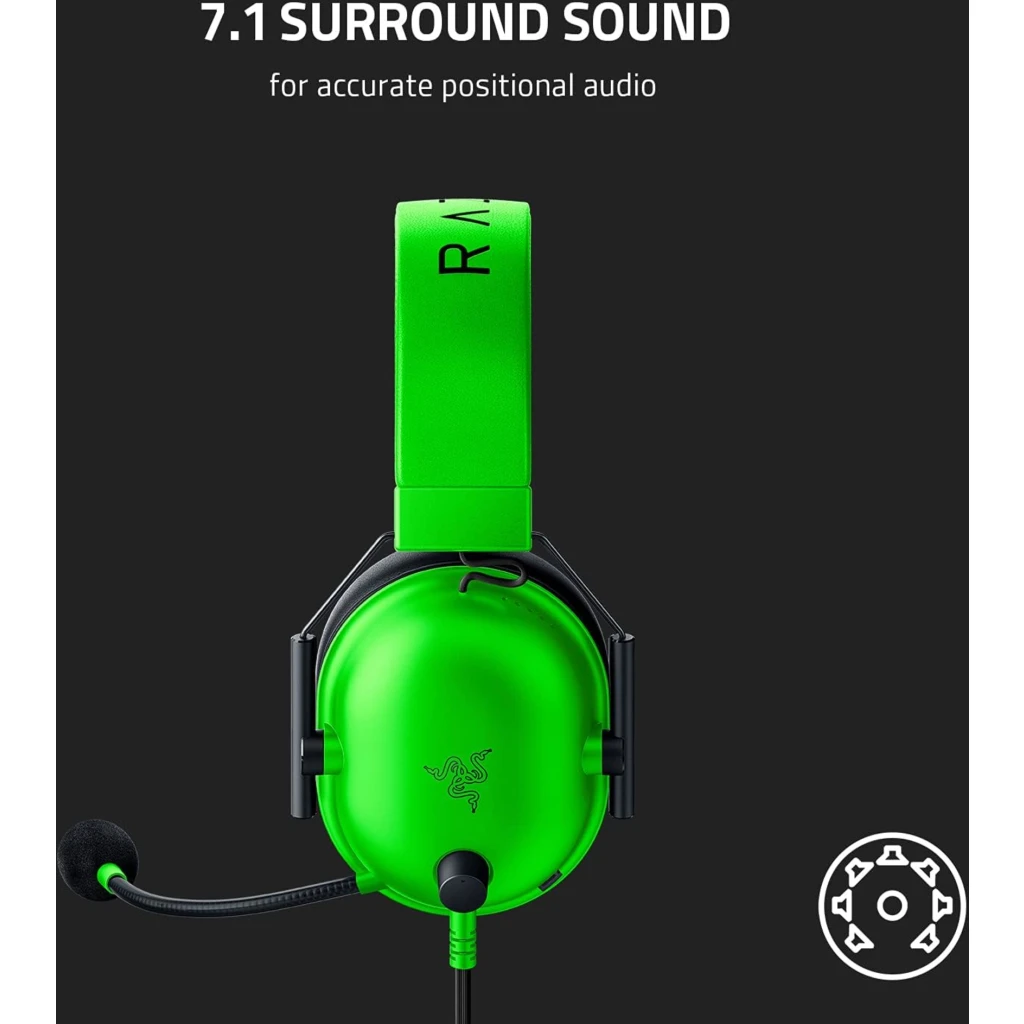 Imagen 5 de Audífonos Gamer Alámbricos Razer BlackShark V2 X Sonido 7.1 Jck3.5mm Color Verde