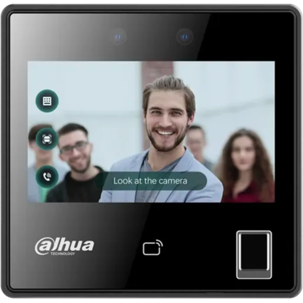 DHI-ASI3214A-W. Control de Acceso Standalone Facial, Huella y Tarjeta Dahua Pantalla 4 SIP Uso Int