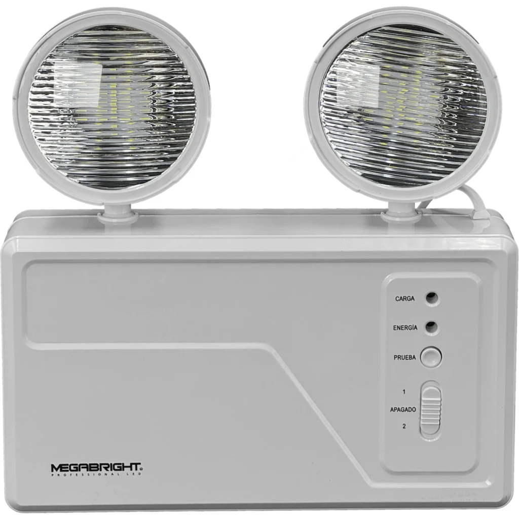 Imagen 1 de MEGABRIGHT 2-LED Luz Emergencia Bateria interna recargable 220VAC IP20