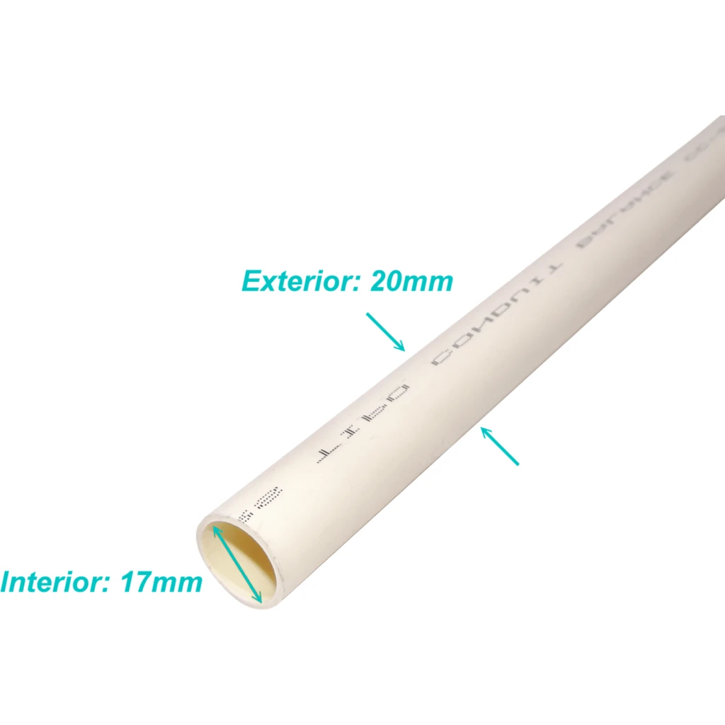 LINKCHIP 3mt 20mm x 1,3mm Tubo Conduit Blanco PVC solo corriente debil