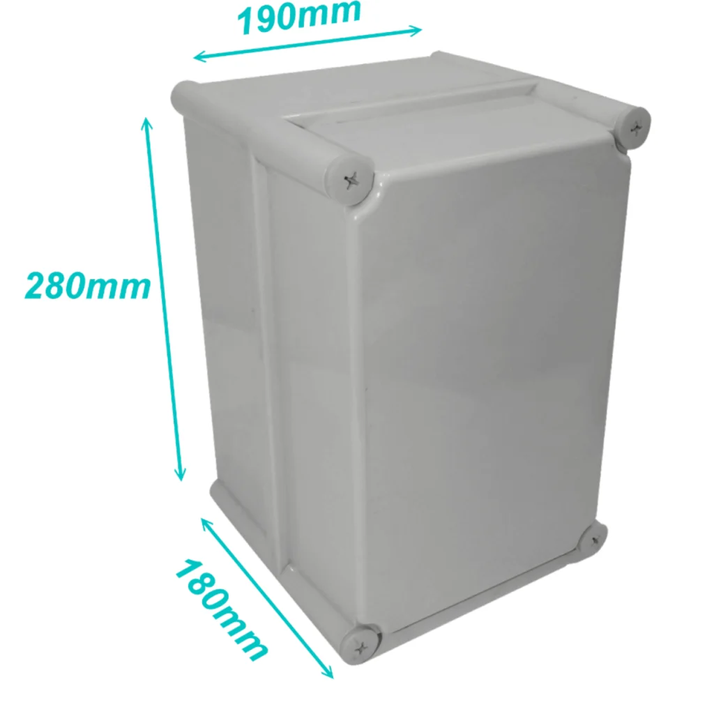 Imagen 1 de Tapa-Gris Caja-Gris Plastica TIBOX TJ-AG-2819, 280x190x130mm IP66 RoHS c/Placa