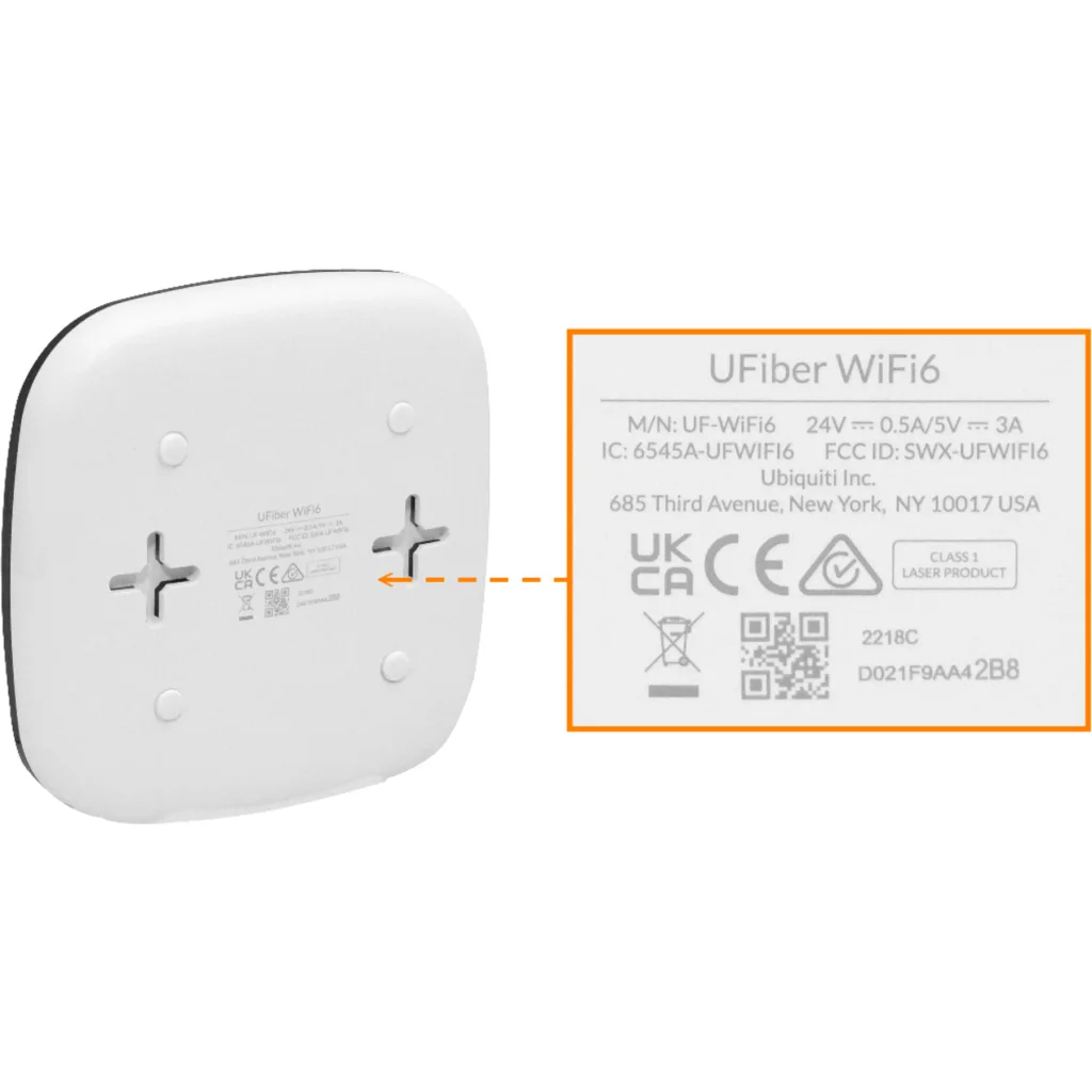 Imagen 2 de UBIQUITI GPON customer-premises equipment (CPE) with WiFi6 support.