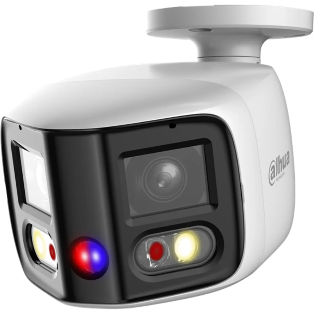 Cámara Bullet Dahua®  IP Panorámica 2x4MP TiOC IR25 Mic Metal