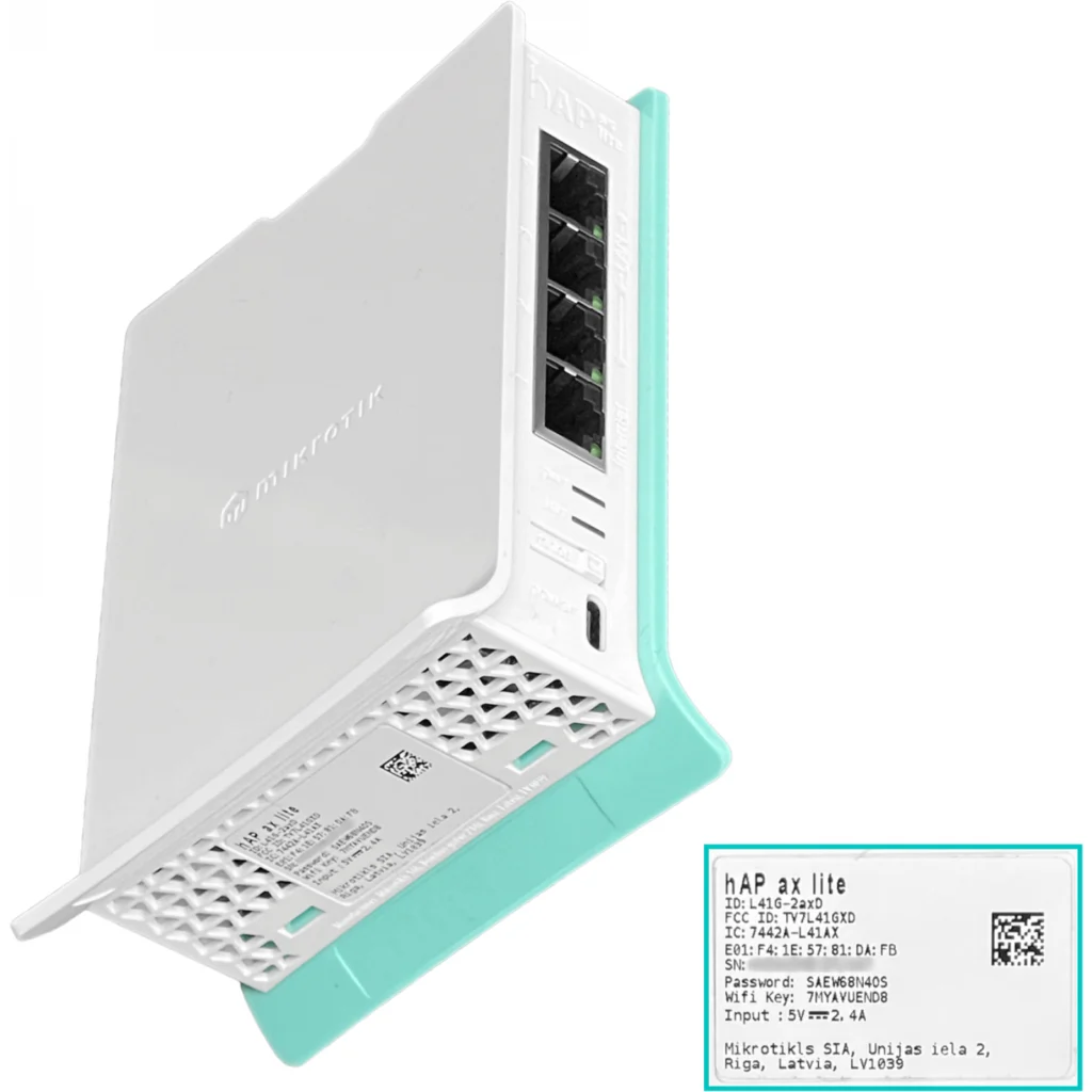 Imagen 1 de MIKROTIK 4-1000 2,4GHz AX600 Gen6 4,3dBi L4 inc5V/12W Type-C L41G-2axD