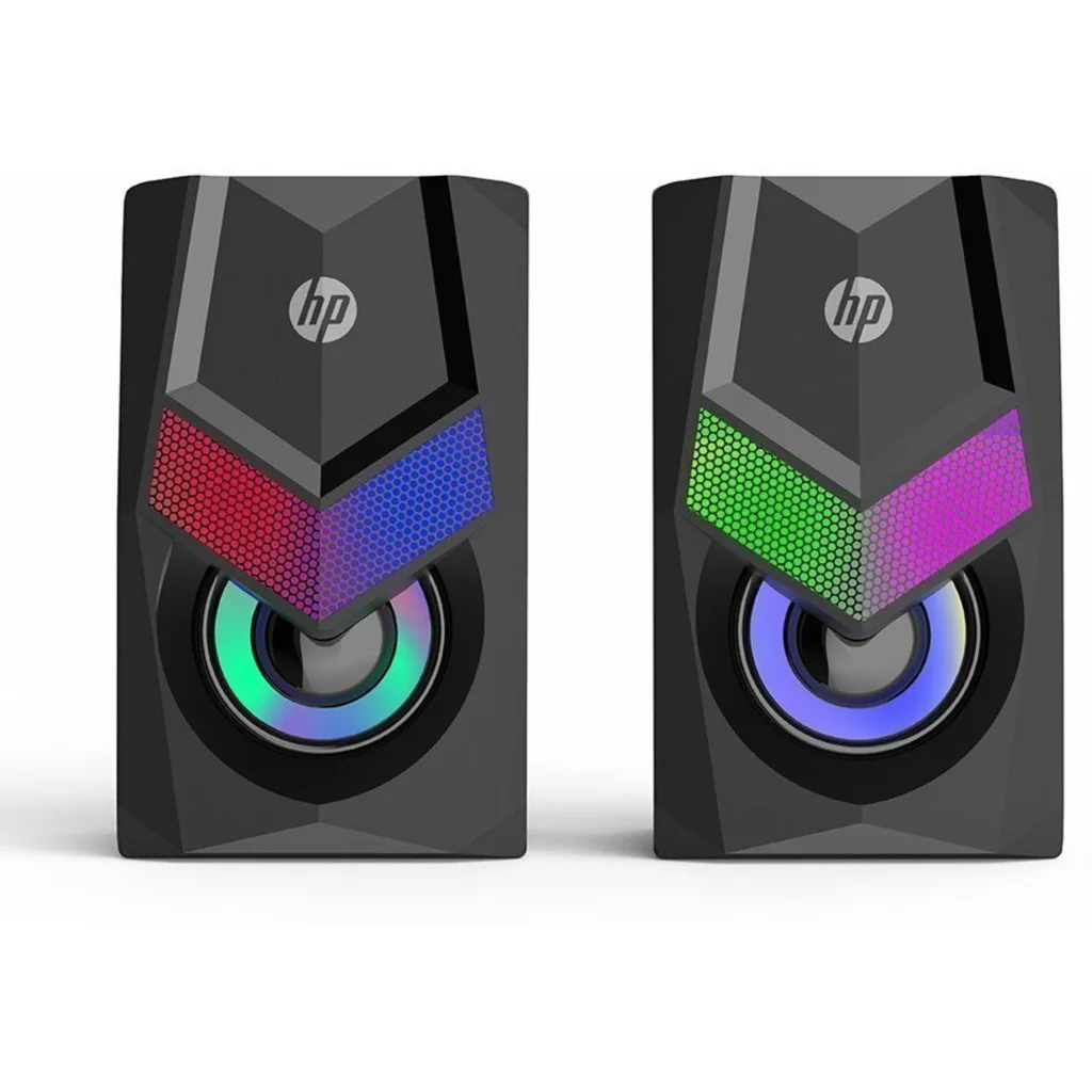 Parlantes HP DHE-6000 Multimedia Wired 2x 3W RGB Control touch USB+3.5mm Negros