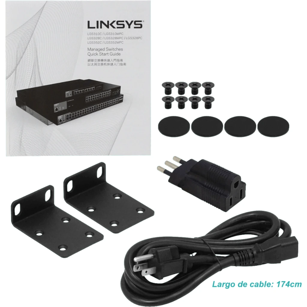Switch Linksys LGS352MPC Gigabit PoE+ administrado de 48 prts 4 prts SFP+ 10G