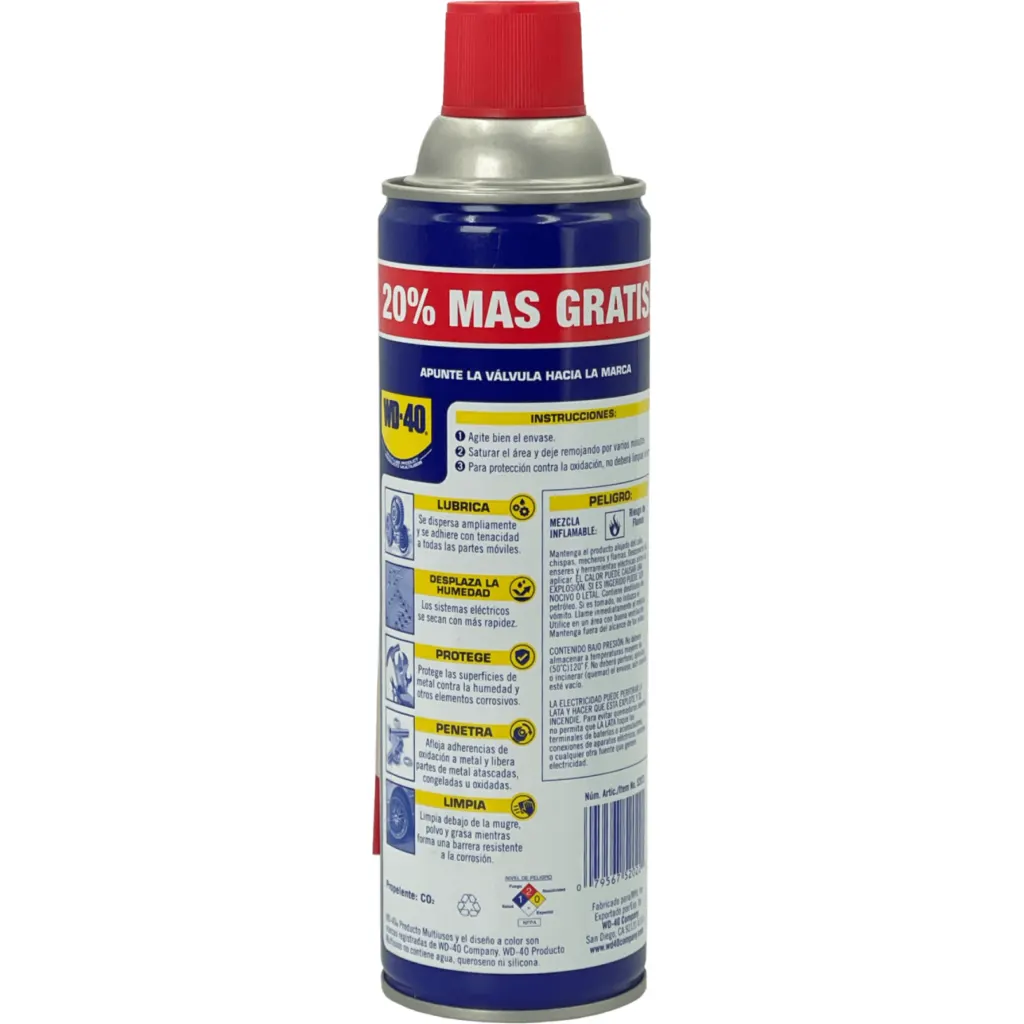 Imagen 1 de Spray WD-40 multiuso 374g 458ml CO2 anti-corrosivo Item No. 52022